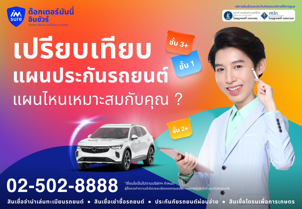 ด๊อกเตอร์ มันนี่ โปรโมชัน ประกันภัยรถยนต์แผนไหนที่เหมาะสมกับคุณ ?